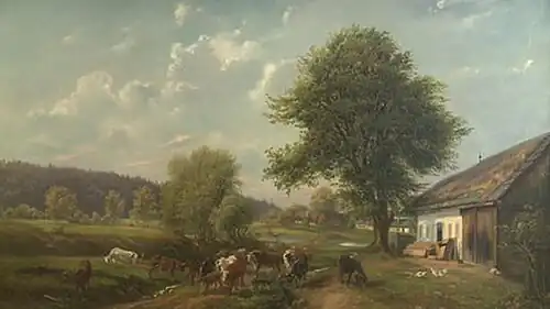 Пейзаж у Гавличкова брода с хижиной. Национальный музей (Прага)