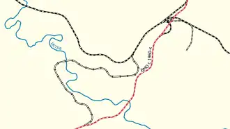 Схема старой трассы БМО в районе станции Манихино