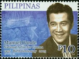 Мануэль Конде на почтовой марке Филиппин. 2015 г.