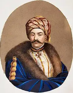 Портрет Манук-бея работы неизвестного художника,начало 19 в. (НГХМ)