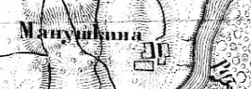 Деревня Манушкино на карте 1915 года