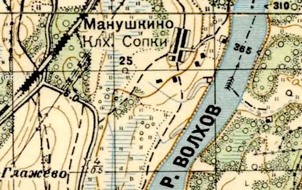 План деревни Манушкино. 1937 год