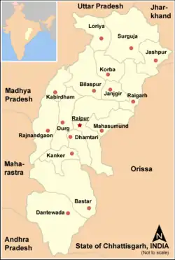 Джанджгир-Чампа на карте