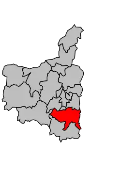 Кантон на карте департамента Арденны