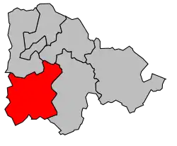 Кантон на карте департамента Арденны