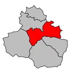 Кантон на карте департамента Арьеж