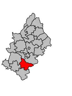 Кантон на карте департамента Аверон