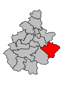 Кантон на карте департамента Аверон