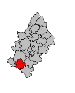 Кантон на карте департамента Аверон