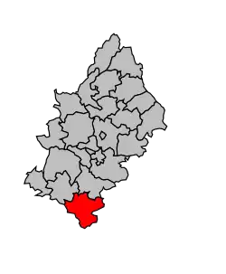 Кантон на карте департамента Аверон