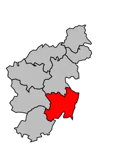 Кантон на карте департамента Аверон