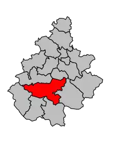 Кантон на карте департамента Аверон