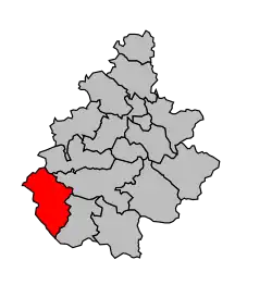 Кантон на карте департамента Аверон