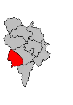 Кантон на карте департамента Канталь