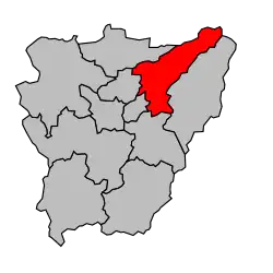 Кантон на карте департамента Канталь