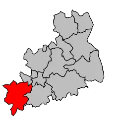 Кантон на карте департамента Шер