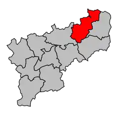 Кантон на карте департамента Шер