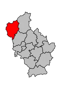 Кантон на карте департамента Коррез