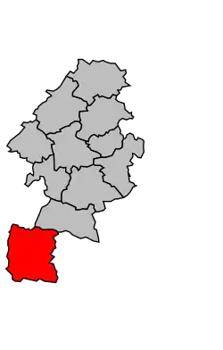 Кантон на карте департамента Верхняя Гаронна