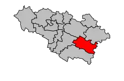 Кантон на карте департамента Жер