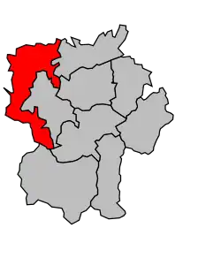 Кантон на карте департамента Верхние Пиренеи