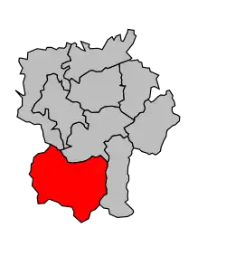 Кантон на карте департамента Верхние Пиренеи