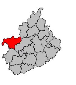 Кантон на карте департамента Верхняя Сона