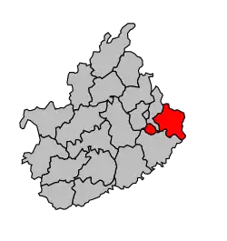 Кантон на карте департамента Верхняя Сона