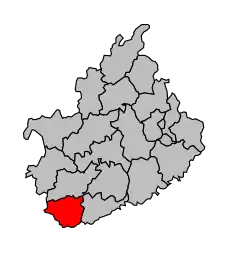 Кантон на карте департамента Верхняя Сона