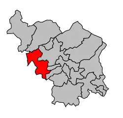 Кантон на карте департамента Верхняя Сона