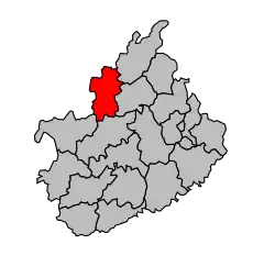 Кантон на карте департамента Верхняя Сона