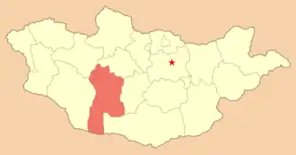 Баянговь на карте