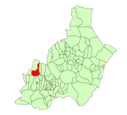 Расположение муниципалитета Абрусена на карте провинции