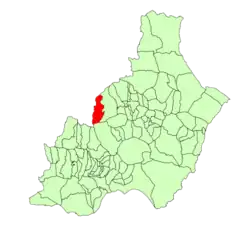 Расположение муниципалитета Альконтар на карте провинции