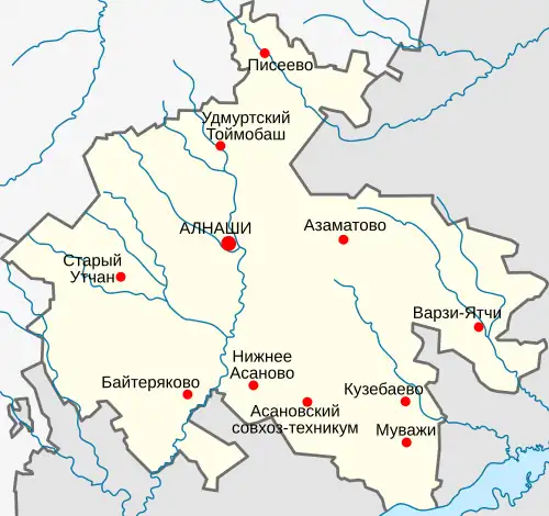 Алнашский район на карте