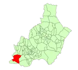 Расположение муниципалитета Берха на карте провинции