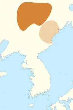 Пуё в 204 году н. э., а также Тонбуё