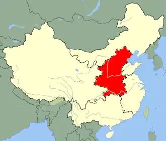 Центральный военный округ на карте КНР