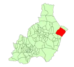 Расположение муниципалитета Куэвас-дель-Альмансора на карте провинции