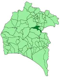 Расположение муниципалитета Эль-Кампильо на карте провинции