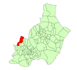 Расположение муниципалитета Финьяна на карте провинции