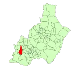Расположение муниципалитета Фондон на карте провинции