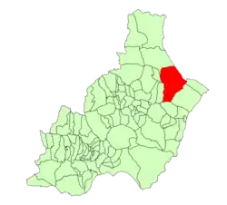 Расположение муниципалитета Уэркаль-Овера на карте провинции