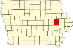 Округ Линн на карте штата.