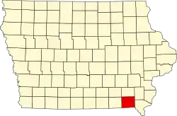 Округ Ван-Бьюрен на карте штата.