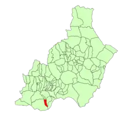 Расположение муниципалитета Ла-Мохонера на карте провинции