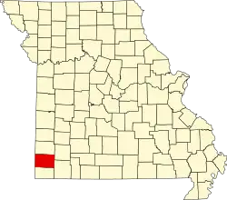 A state map highlighting Newton County in the southwestern part of the state.