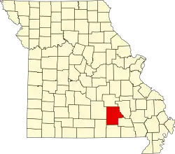 A state map highlighting Shannon County in the southern part of the state.