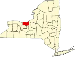 Округ Уэйн на карте штата.