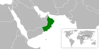 Оман на карте мира